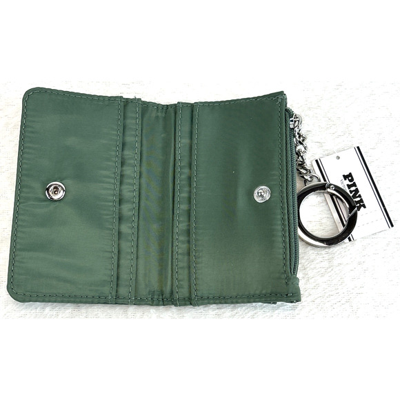 PINK Women's Credit Card Polyester Wallet Catskills Mountains Green NEW W/ TAGS - Picture 3 of 6